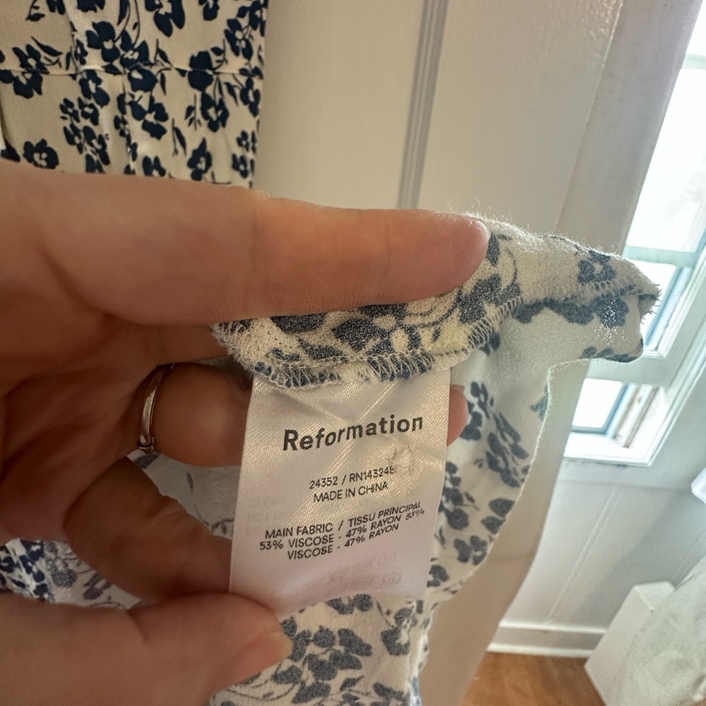 Reformation White and Blue Floral Maxi Dress - Picture 4 of 9